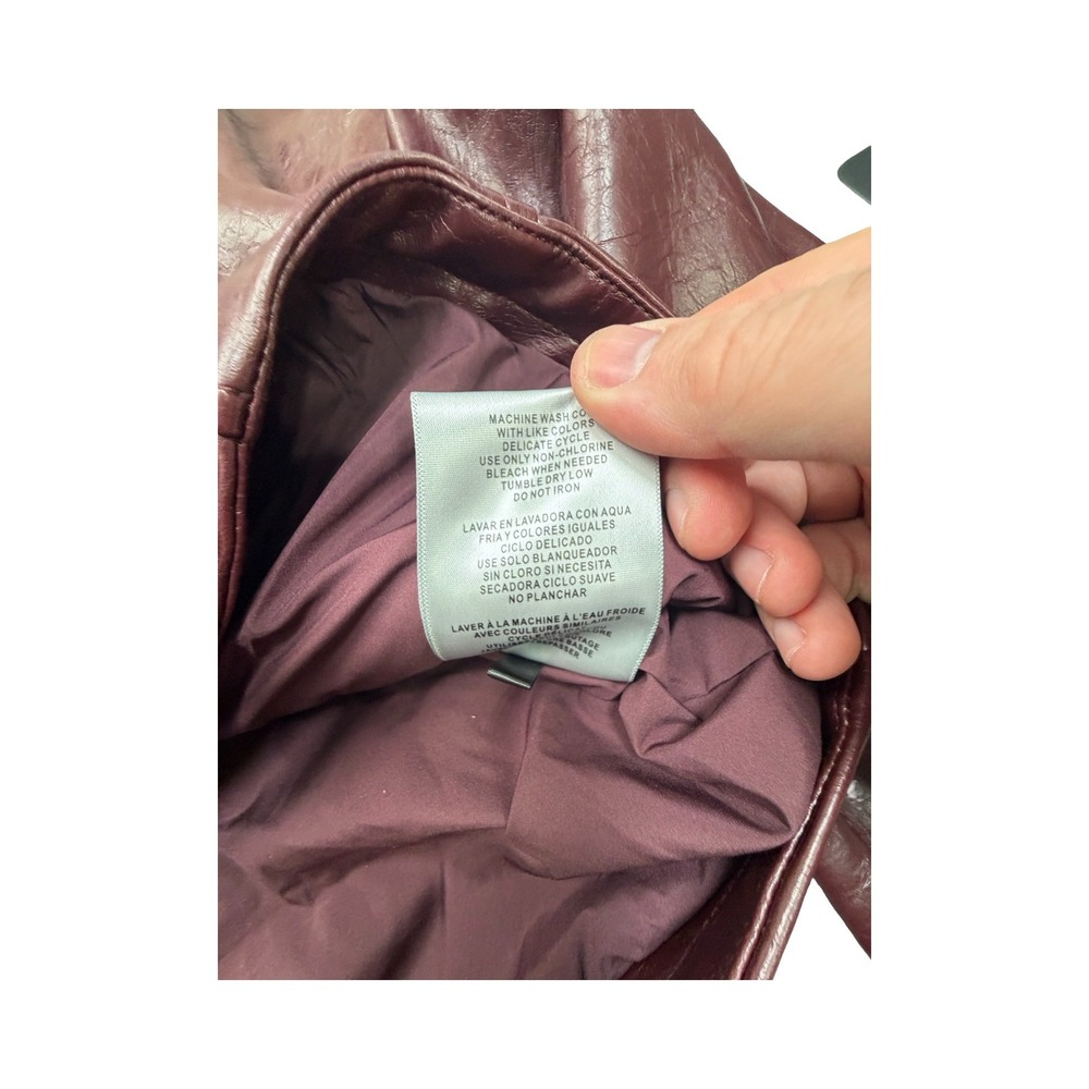 Levi's Jacket Womens XL Burgundy Faux Leather Moto Asymmetrical Zip Biker New - Picture 5 of 12